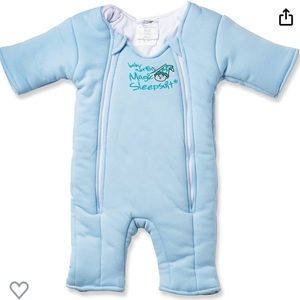 Baby Merlin's Magic Cotton Transition Swaddle Sleep Suit 6-9m blue or beige